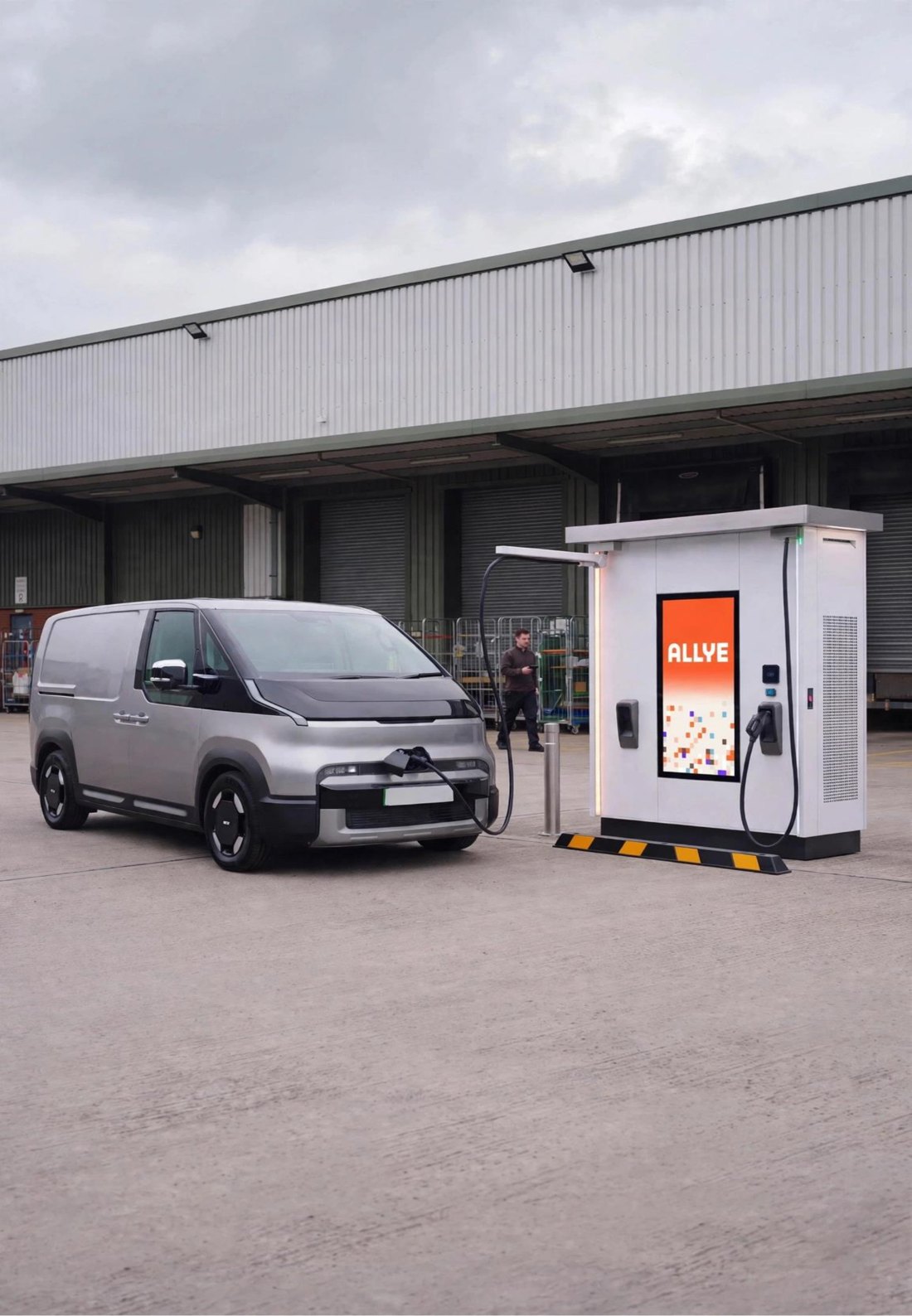 Allye MEV charging an electric van at a depot